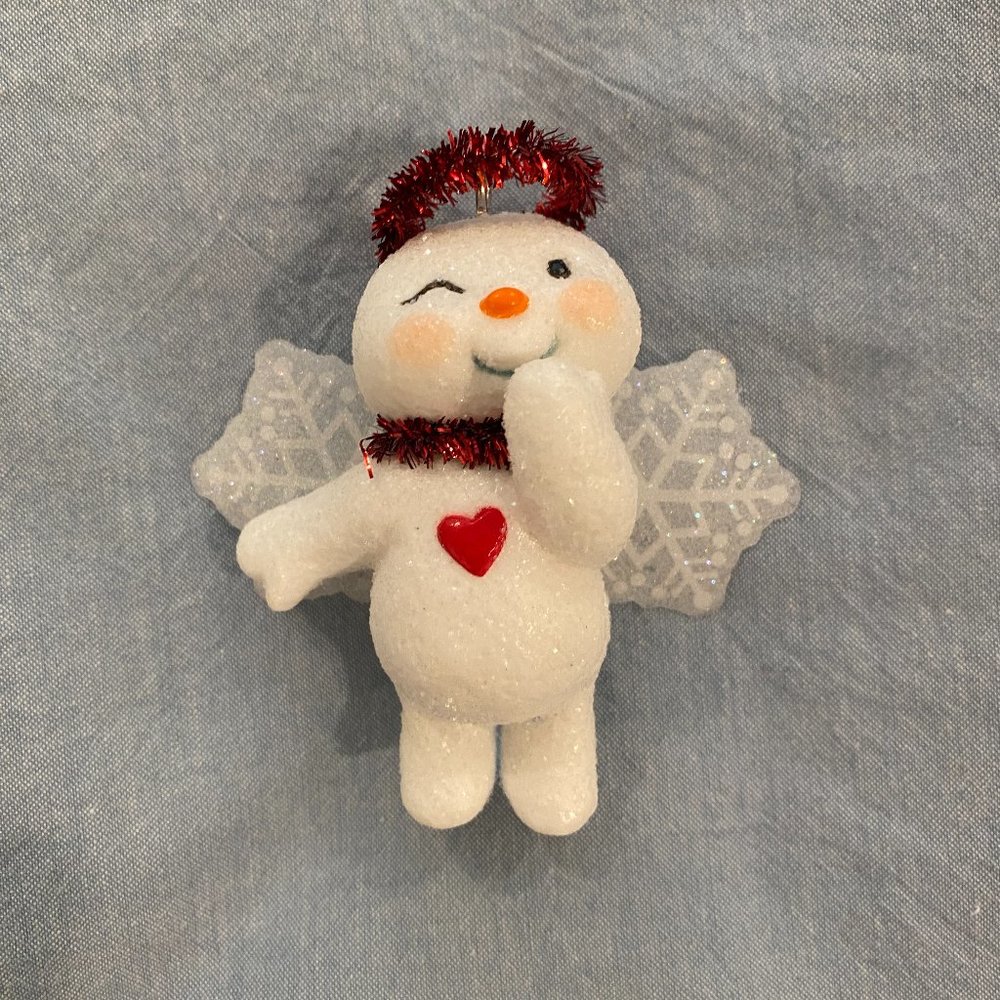 Hallmark Keepsake Ornament Shining Snow Angel 2018 Red Heart Winking Wings Halo